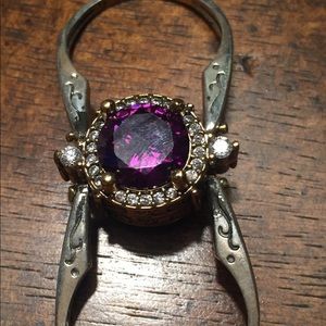 Vintage double facet sterling silver ring size 8